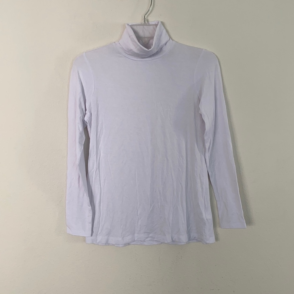𝅺TAHARI Mock Neck White Long Sleeve Top M